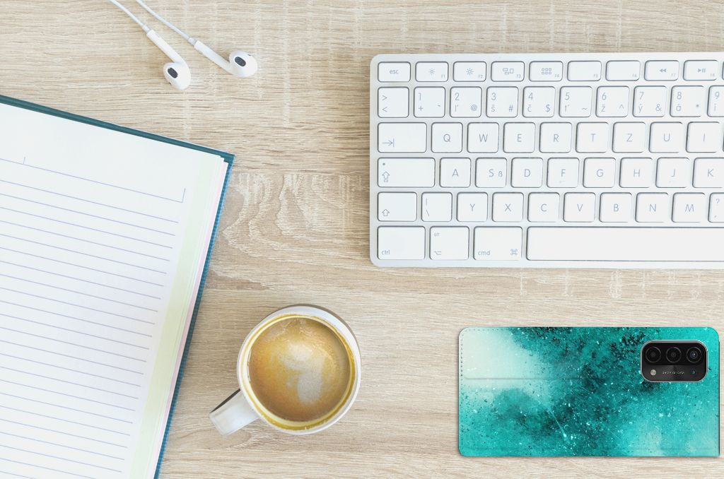 Bookcase OPPO A54 5G | A74 5G | A93 5G Painting Blue - B2C Telecom