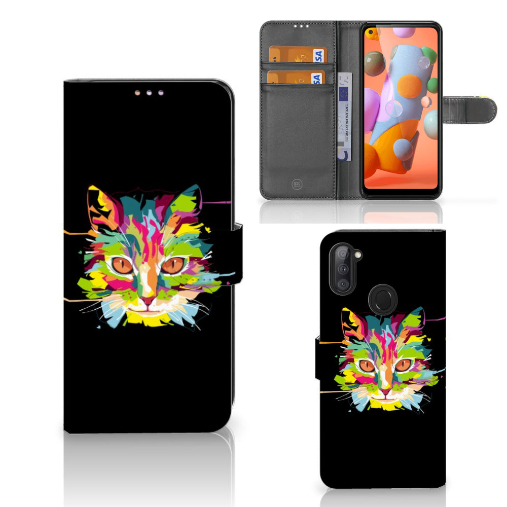Samsung Galaxy M11 | A11 Leuk Hoesje Cat Color