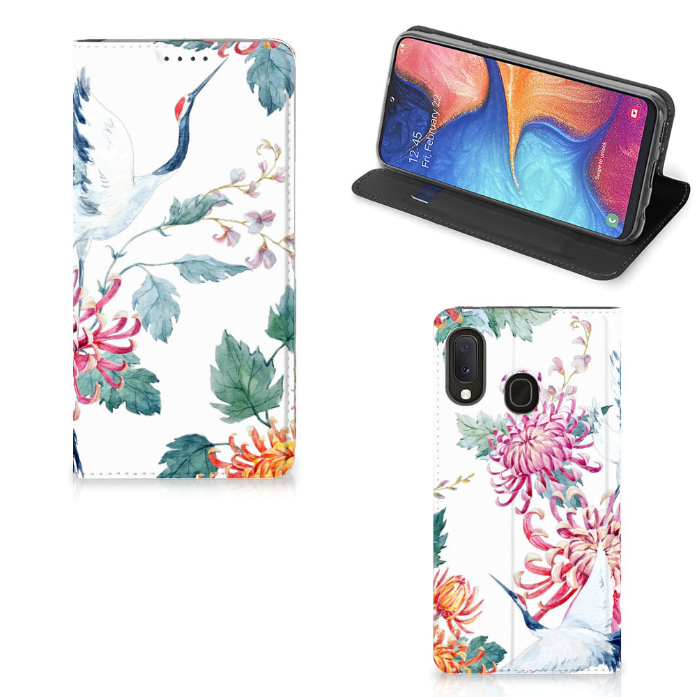 Samsung Galaxy A20e Hoesje maken Bird Flowers