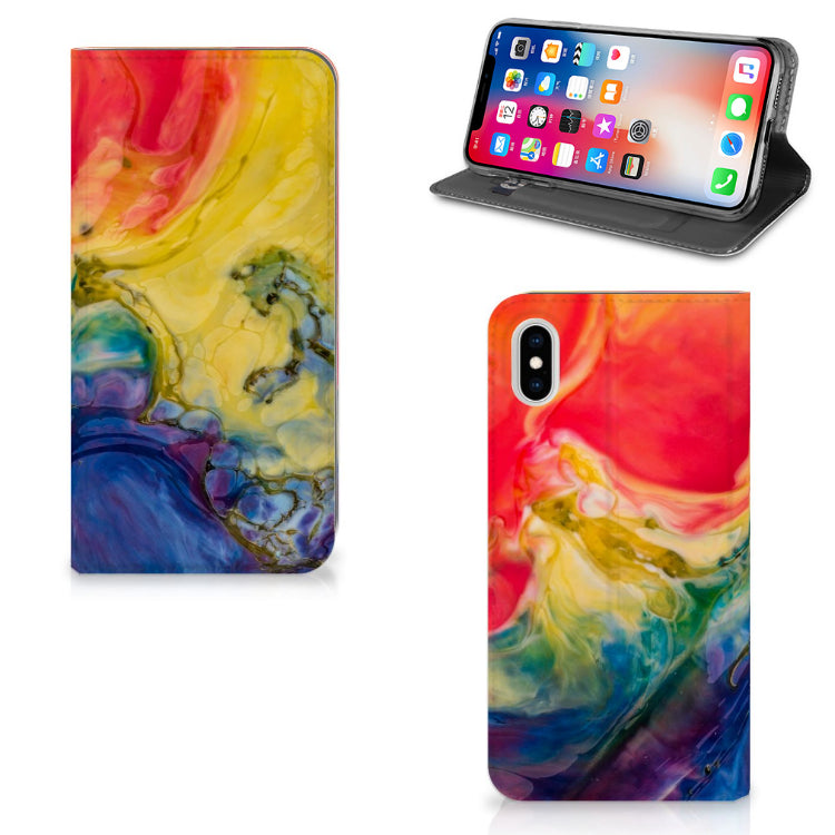 Bookcase Apple iPhone Xs Max Watercolor Dark