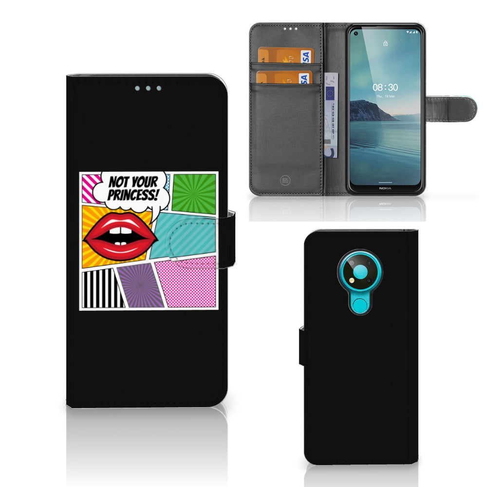 Nokia 3.4 Wallet Case met Pasjes Popart Princess