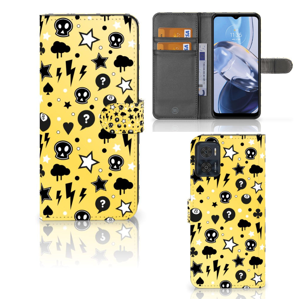 Telefoonhoesje met Naam Motorola Moto E22 | E22i Punk Geel