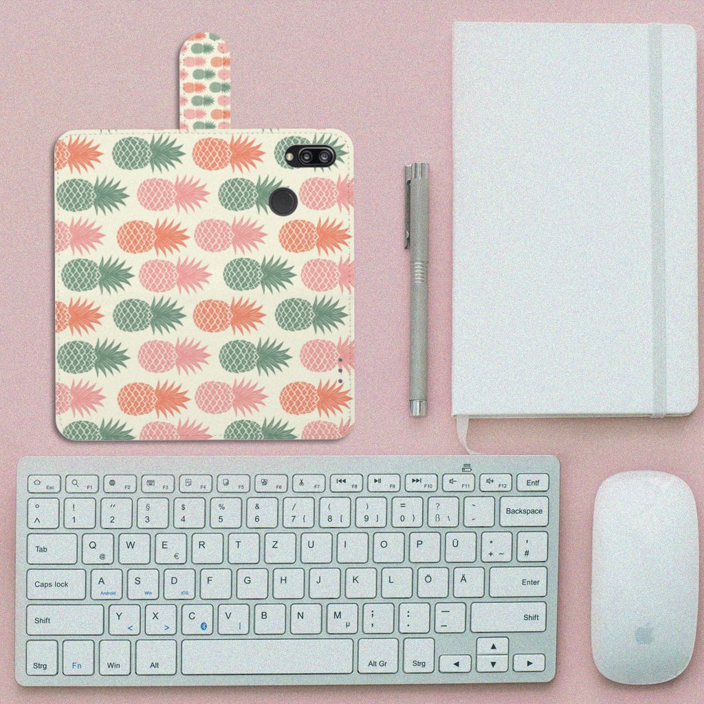Huawei P20 Lite Book Cover Ananas
