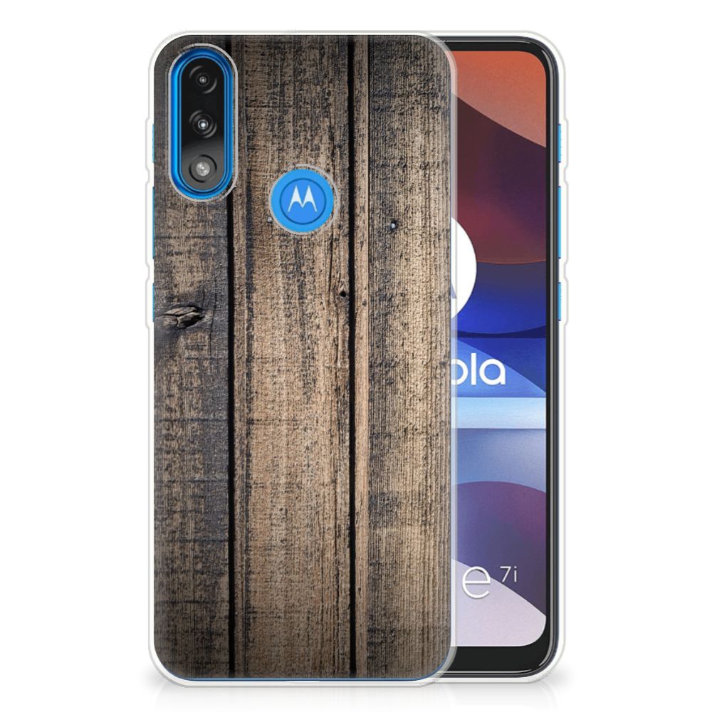 Motorola Moto E7/E7i Power Bumper Hoesje Steigerhout B2C Telecom