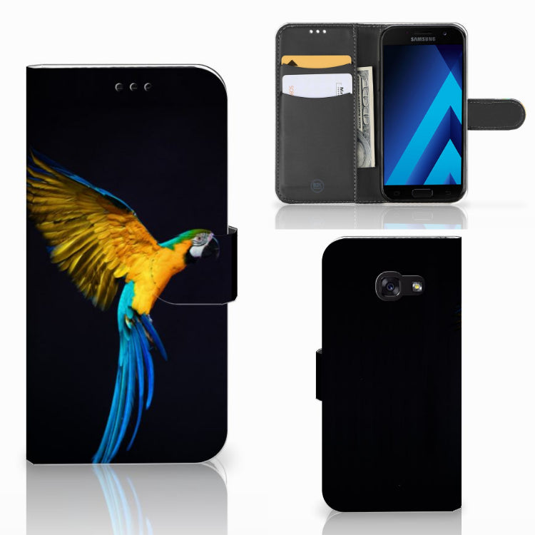 Samsung Galaxy A5 2017 Telefoonhoesje met Pasjes Papegaai