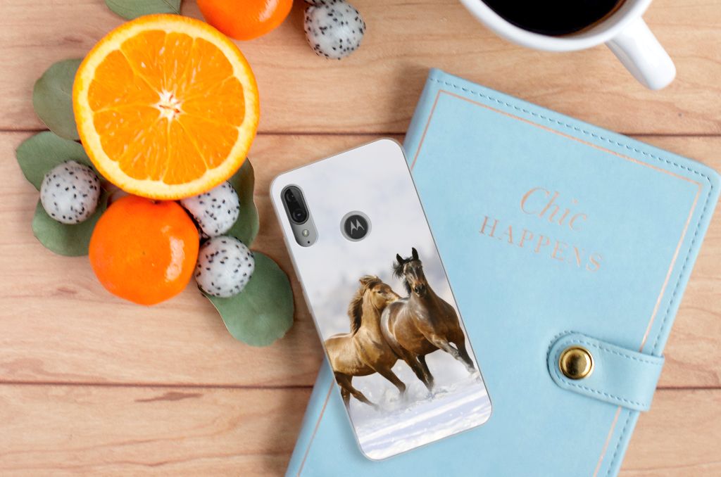 Motorola Moto E6 Plus TPU Hoesje Paarden