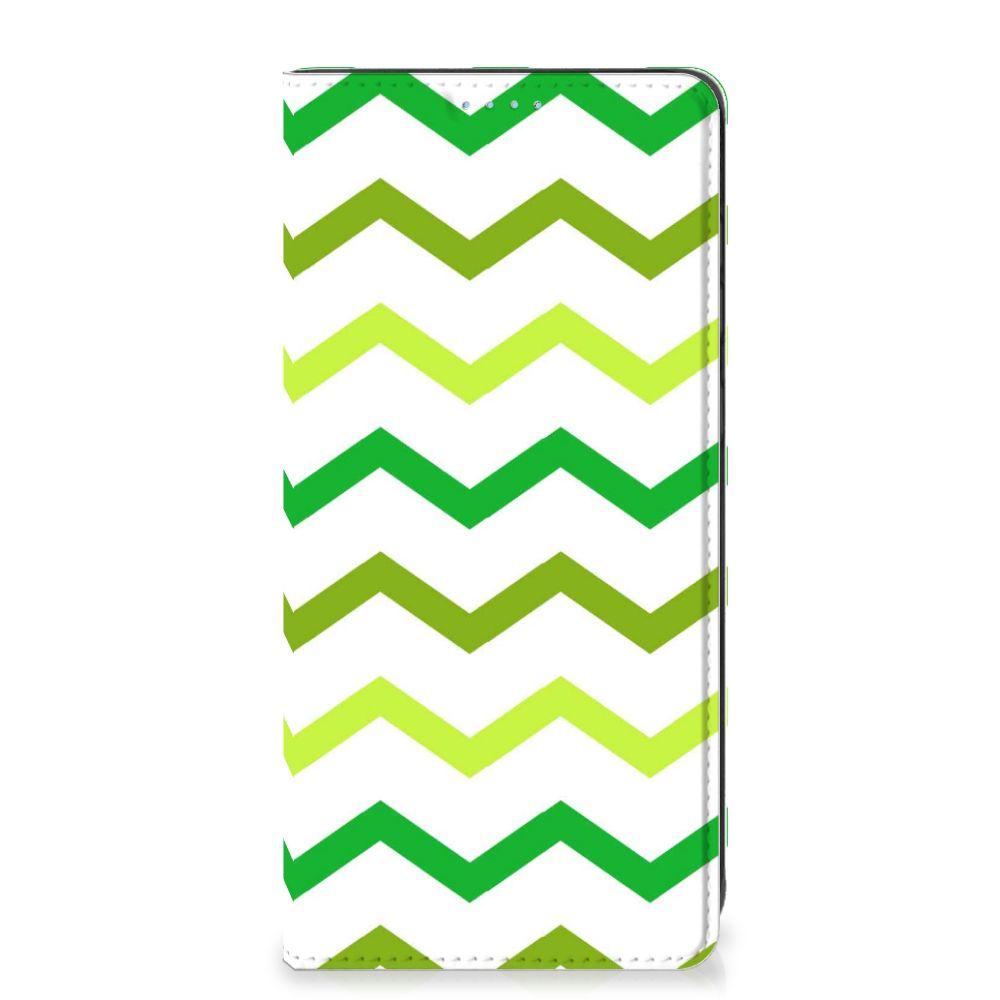 Samsung Galaxy A21s Hoesje met Magneet Zigzag Groen - B2C Telecom