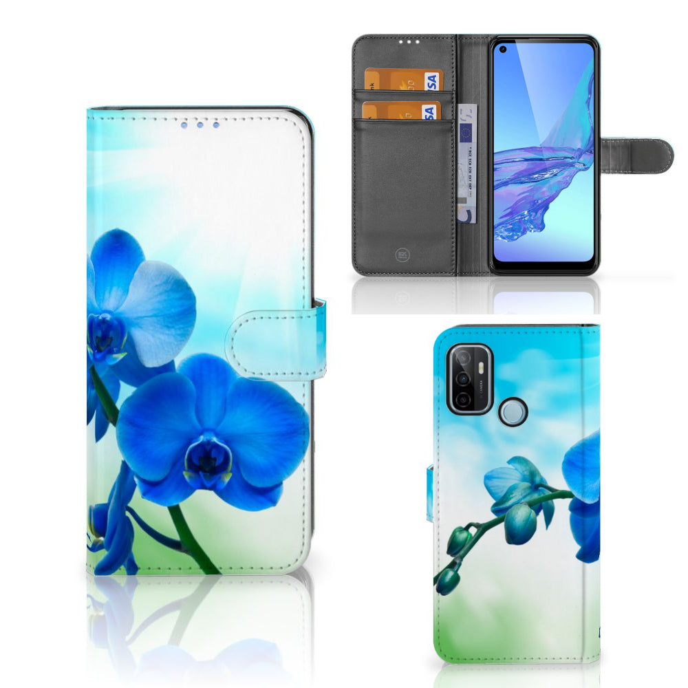 OPPO A53 | OPPO A53s Hoesje Orchidee Blauw - Cadeau voor je Moeder
