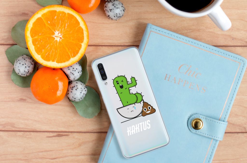 Samsung Galaxy A50 Telefoonhoesje met Naam Cactus Poo