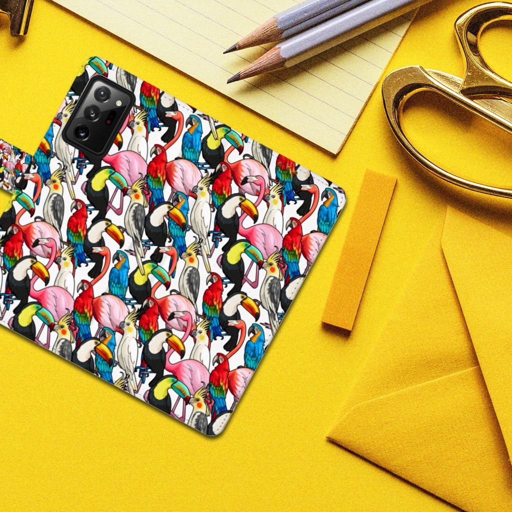 Samsung Galaxy Note20 Ultra Telefoonhoesje met Pasjes Birds