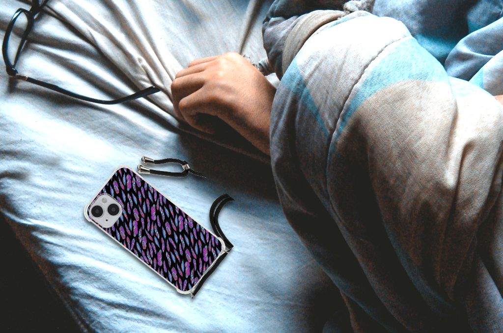 iPhone 14 Doorzichtige Silicone Hoesje Feathers Color B2C Telecom