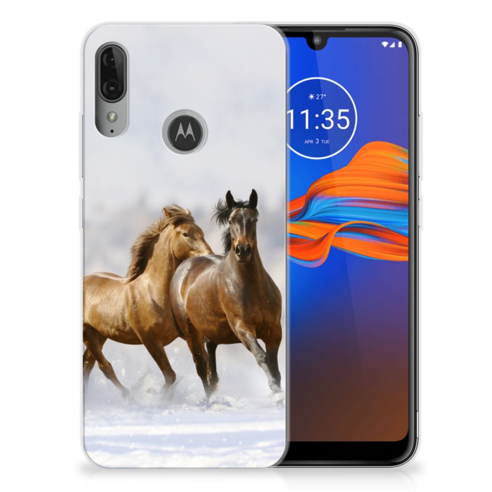 Motorola Moto E6 Plus TPU Hoesje Paarden