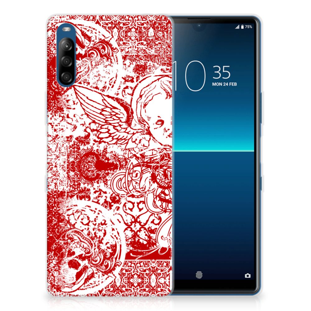 Silicone Back Case Sony Xperia L4 Angel Skull Rood