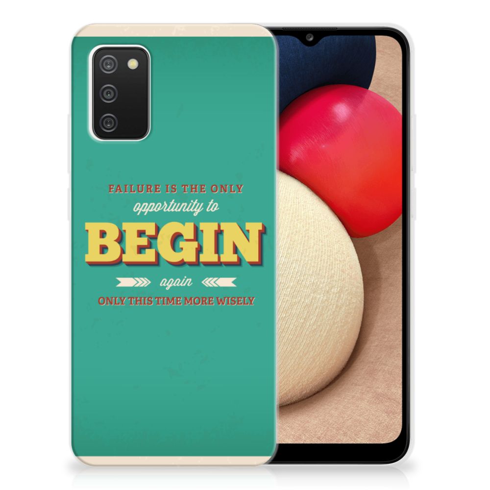 Samsung Galaxy A02s Siliconen hoesje met naam Quote Begin B2C Telecom