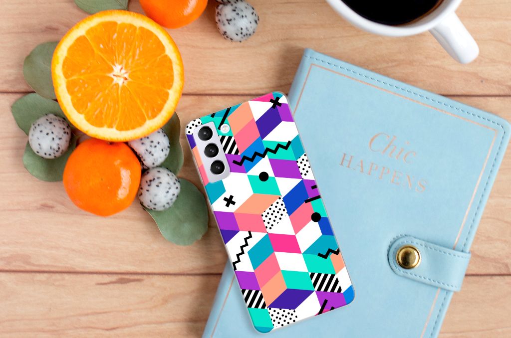 Samsung Galaxy S21 Plus TPU Hoesje Blokken Kleurrijk B2C Telecom