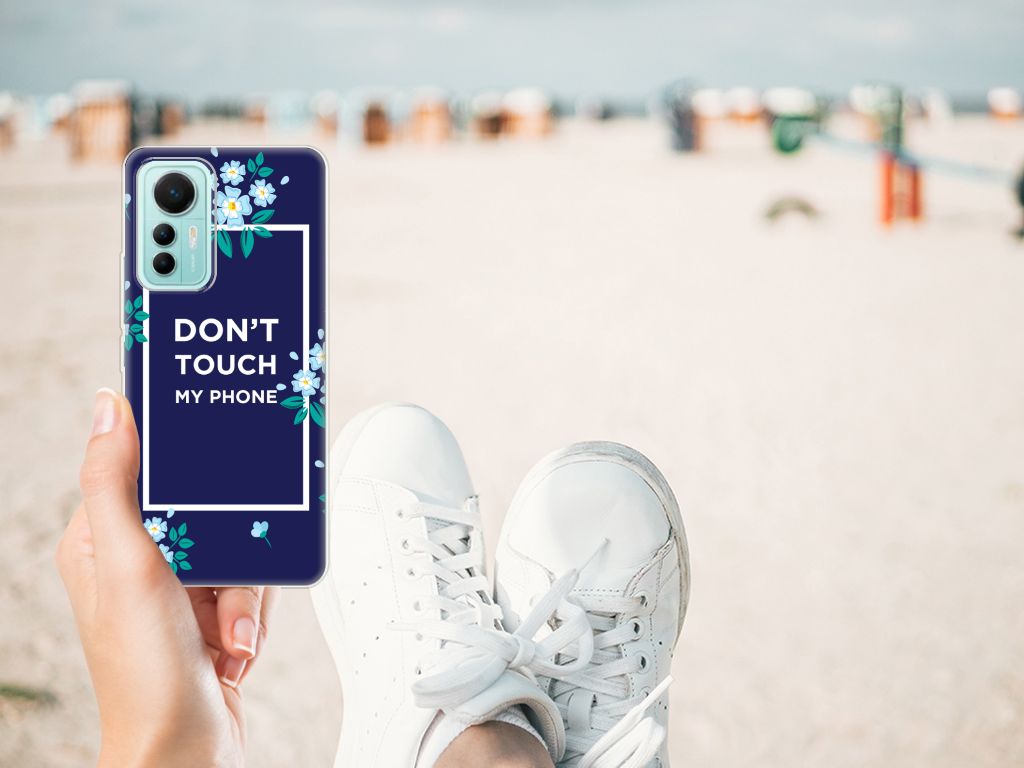 Xiaomi 12 Lite Silicone-hoesje Flowers Blue DTMP