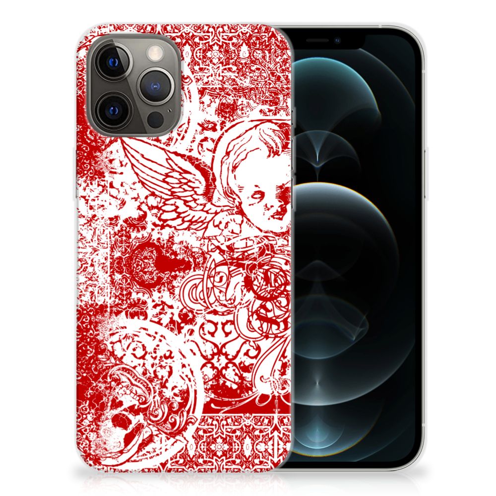 Silicone Back Case iPhone 12 Pro Max Angel Skull Rood B2C Telecom