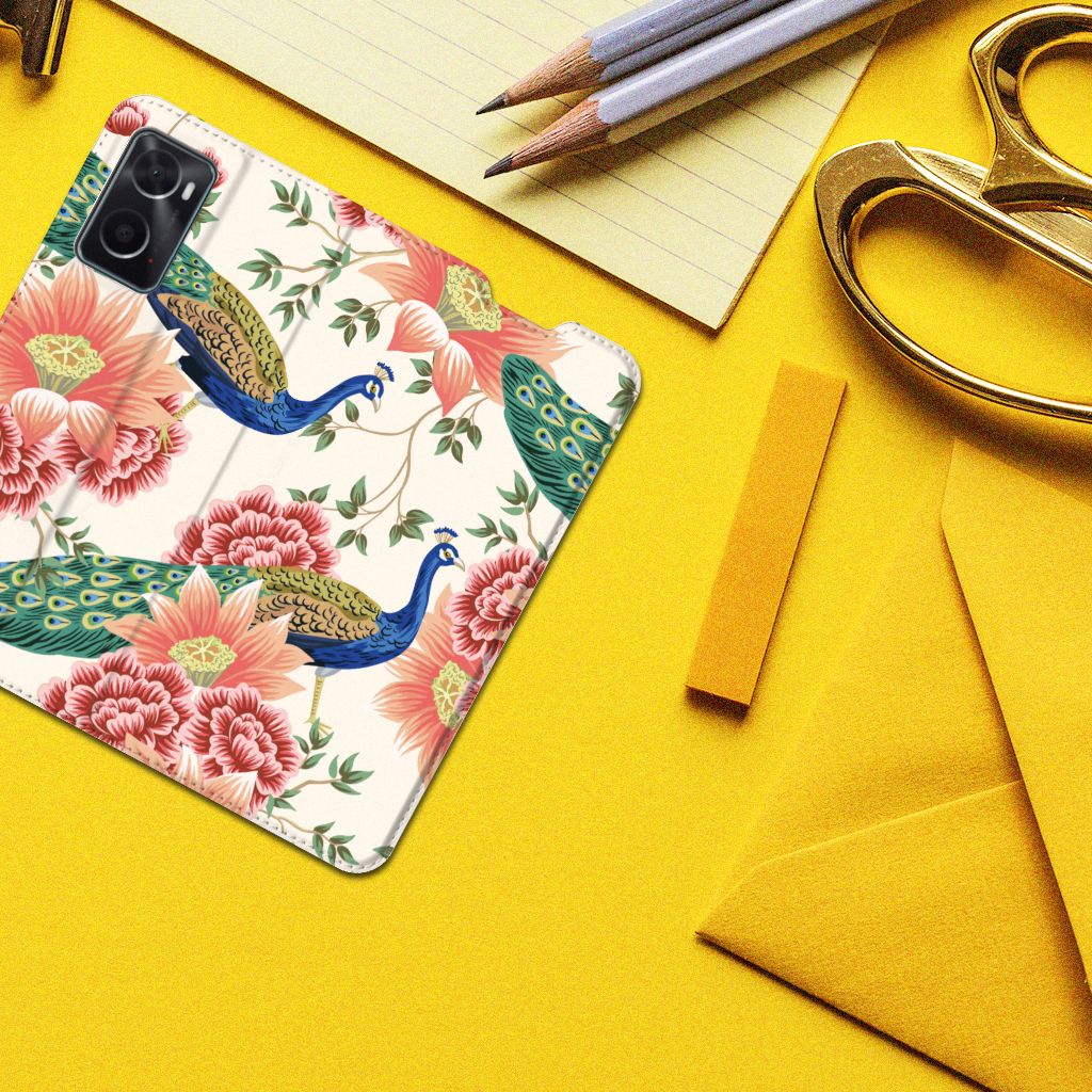 Hoesje maken voor OPPO A96 | A76 Pink Peacock - B2C Telecom