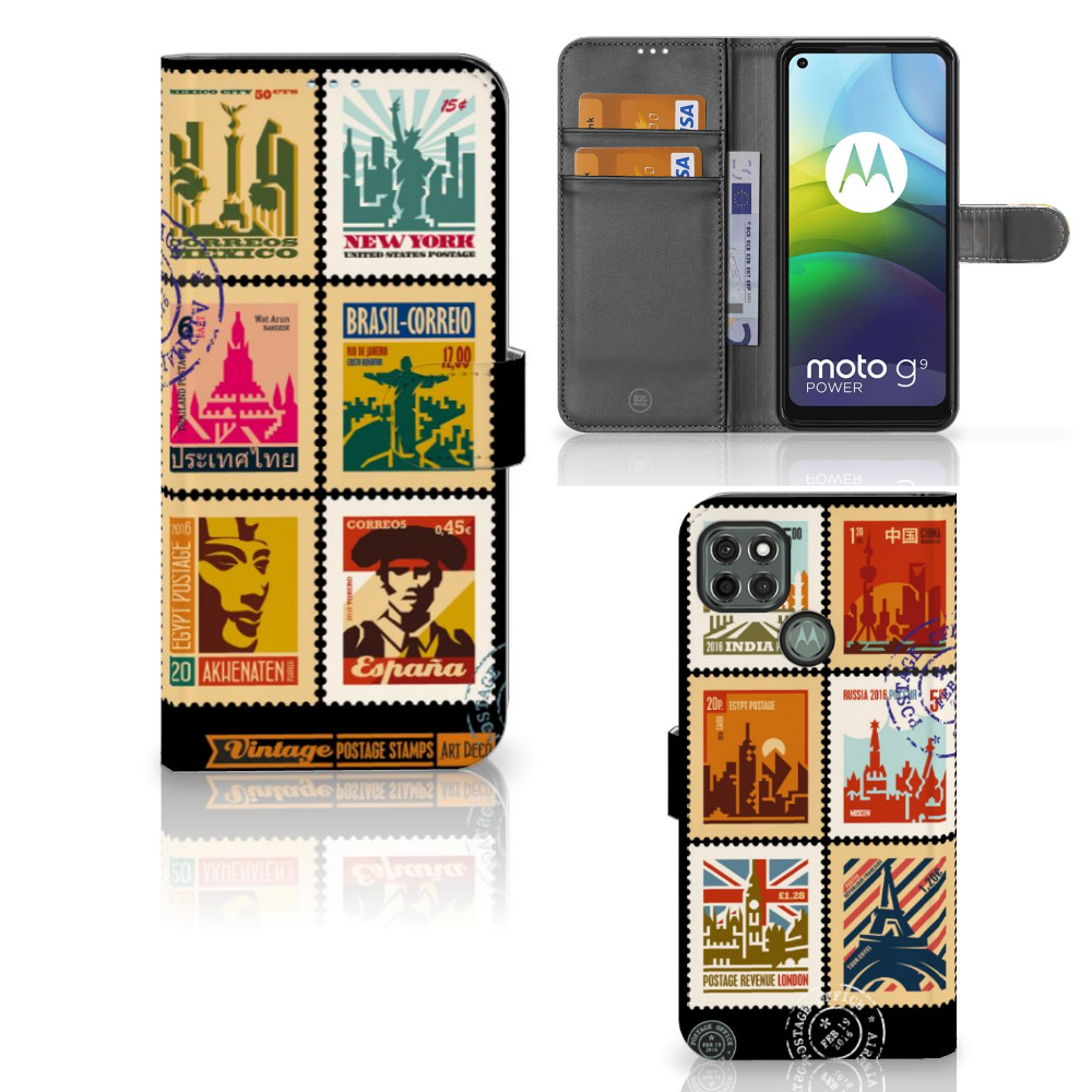 Motorola Moto G9 Power Flip Cover Postzegels