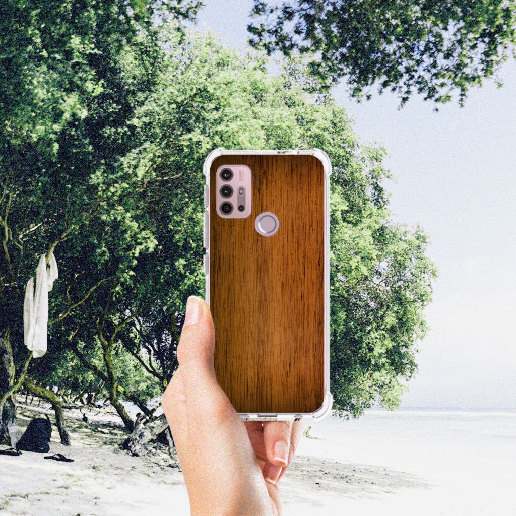 Motorola Moto G30 | G20 | G10 Stevig Telefoonhoesje Donker Hout B2C Telecom