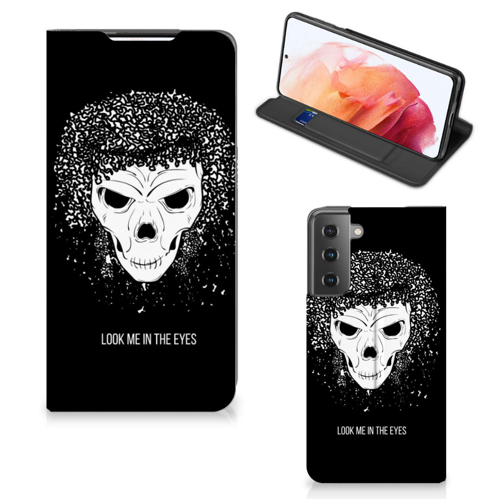 Mobiel BookCase Samsung Galaxy S21 Skull Hair