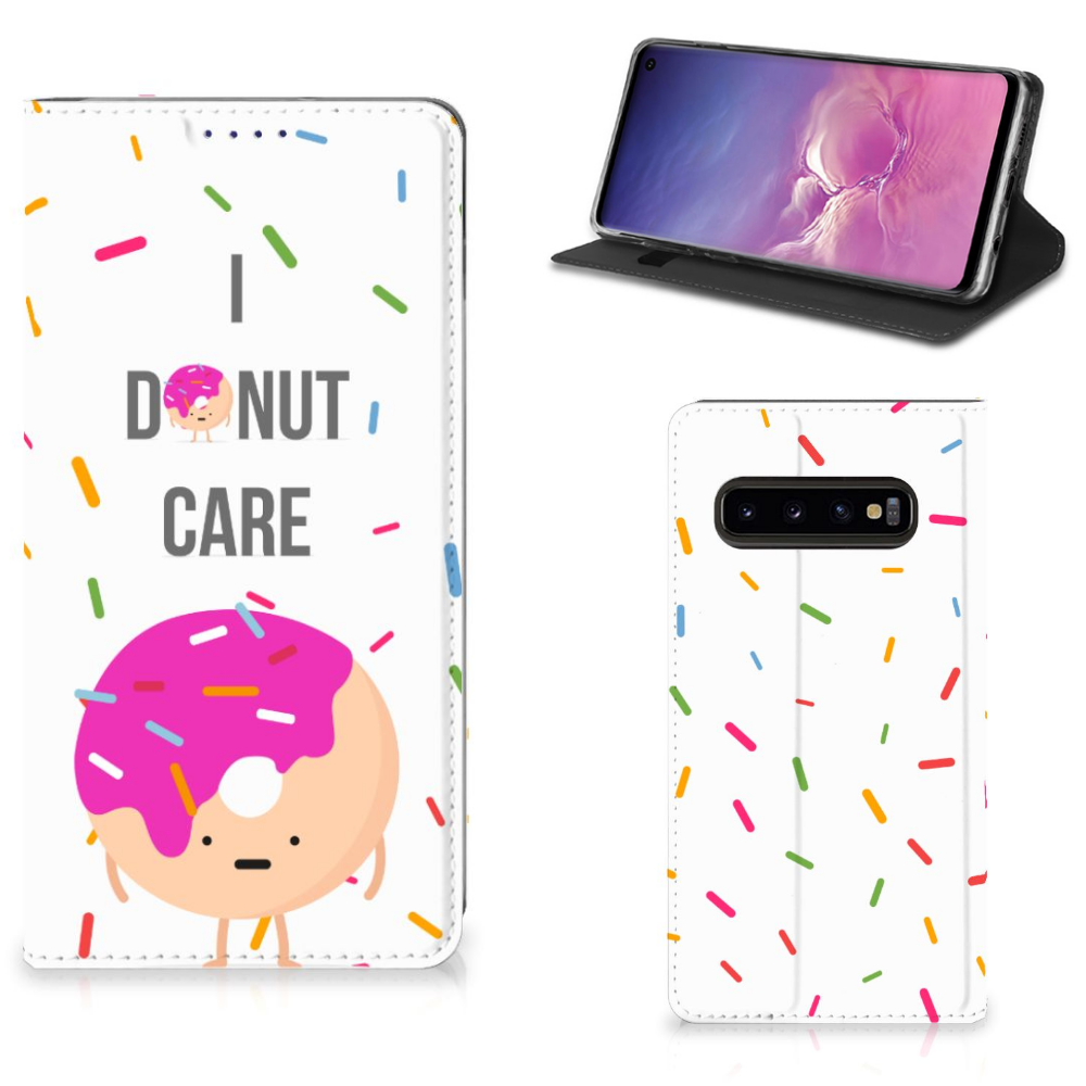 Samsung Galaxy S10 Flip Style Cover Donut Roze
