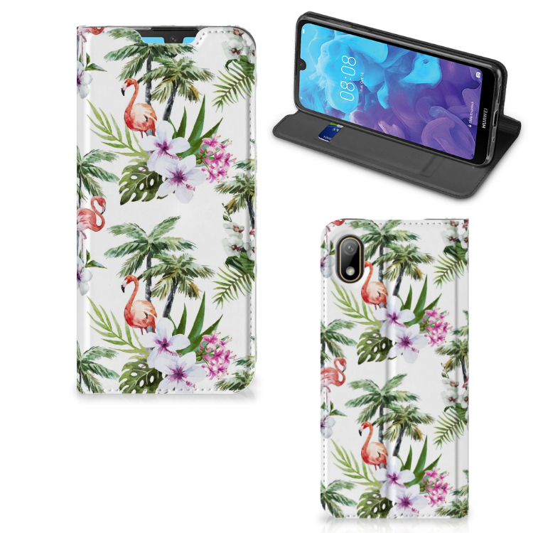 Huawei Y5 (2019) Hoesje maken Flamingo Palms - B2C Telecom