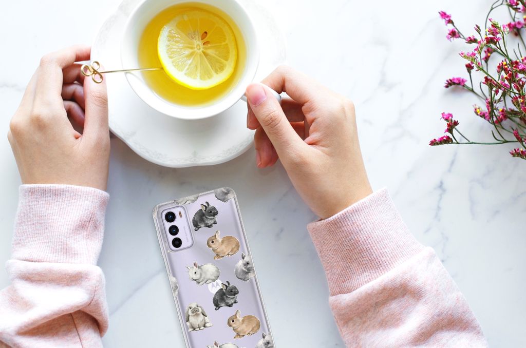 TPU Hoesje voor Motorola Moto G42 Konijntjes