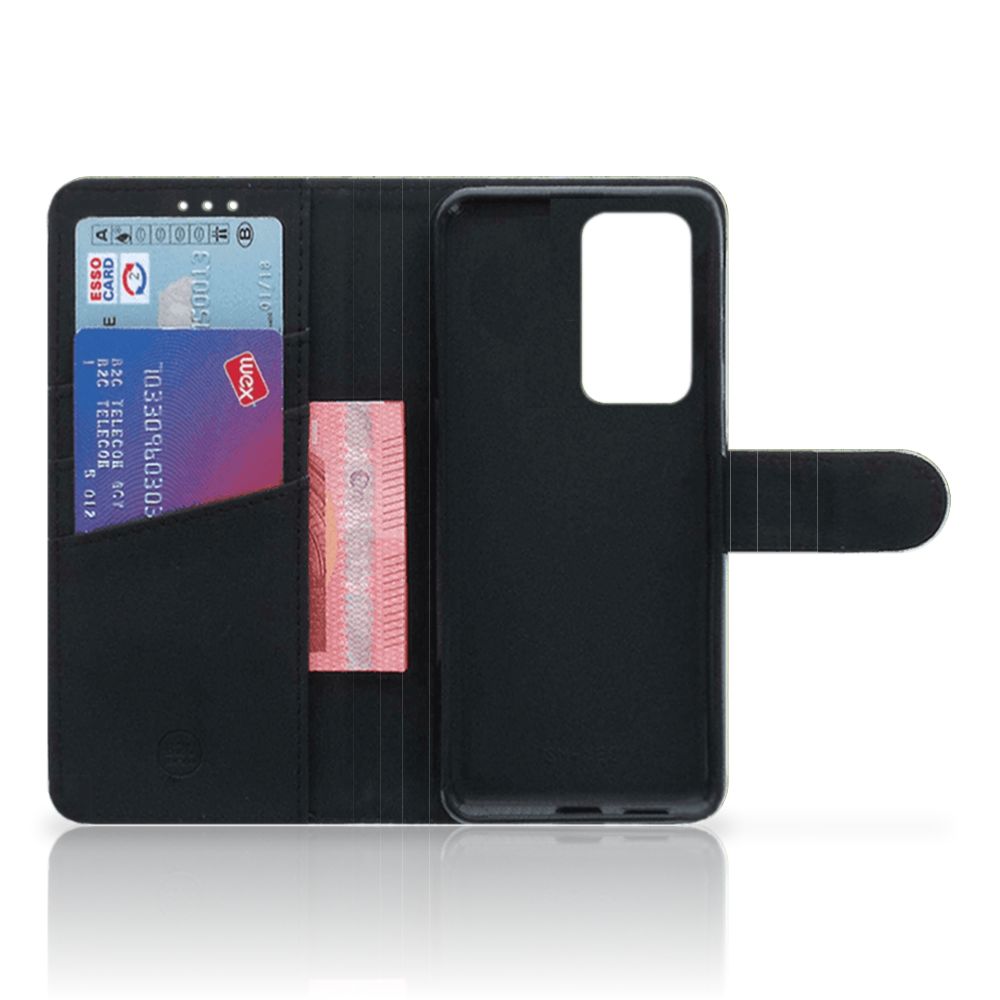 Huawei P40 Pro Book Style Case Green Wood