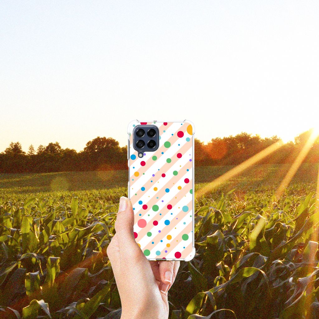 Samsung Galaxy M53 Doorzichtige Silicone Hoesje Dots B2C Telecom