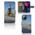 iPhone 13 Mini Flip Cover Schaatsers met windmolen en schaatser op het ijs