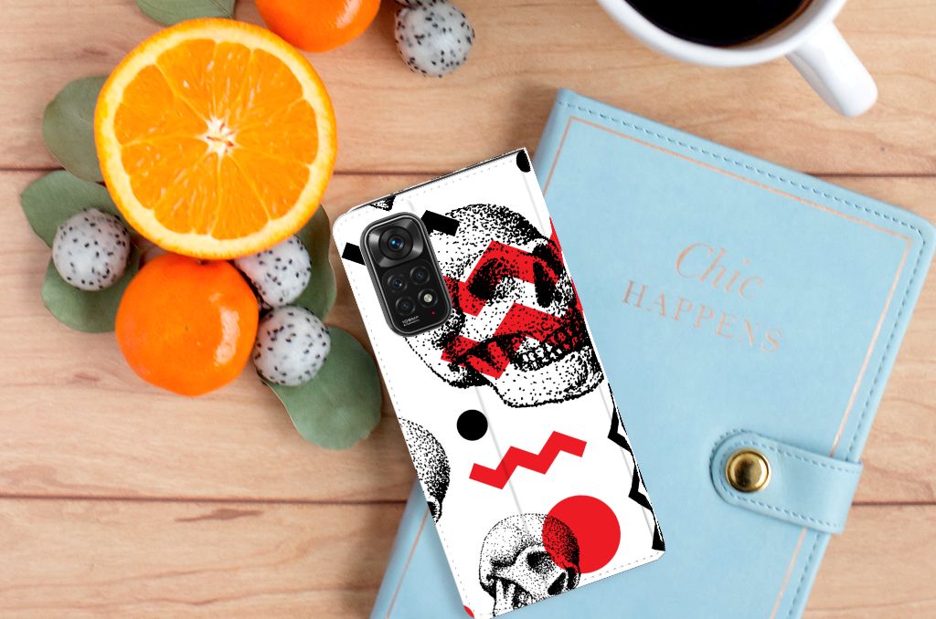 Mobiel BookCase Xiaomi Redmi Note 11/11S Skull Red - B2C Telecom