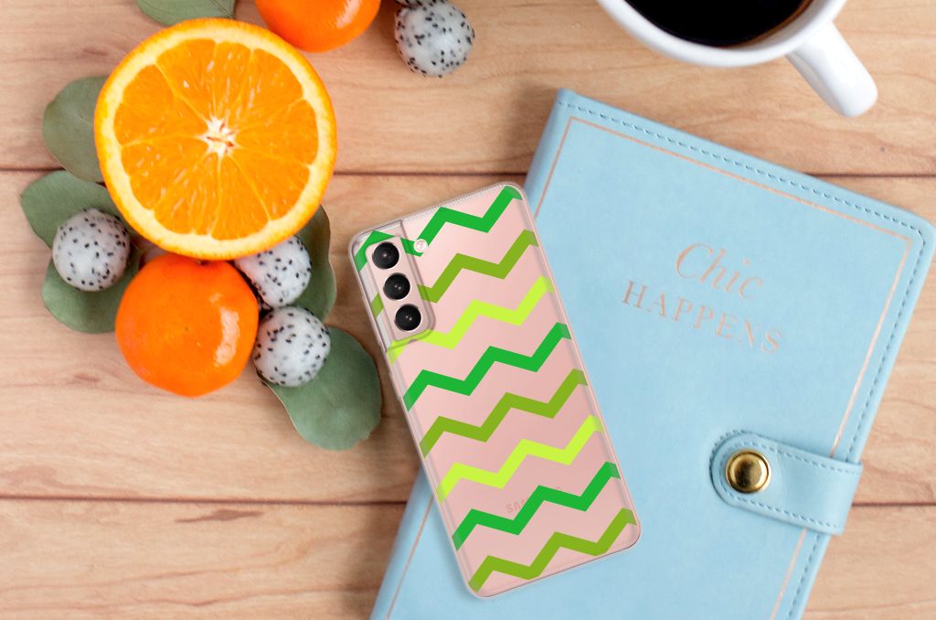 Samsung Galaxy S21 TPU bumper Zigzag Groen B2C Telecom