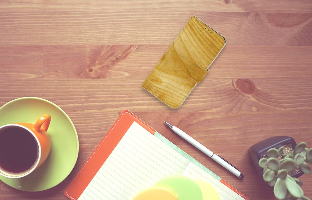 Samsung Galaxy A20e Book Style Case Licht Hout