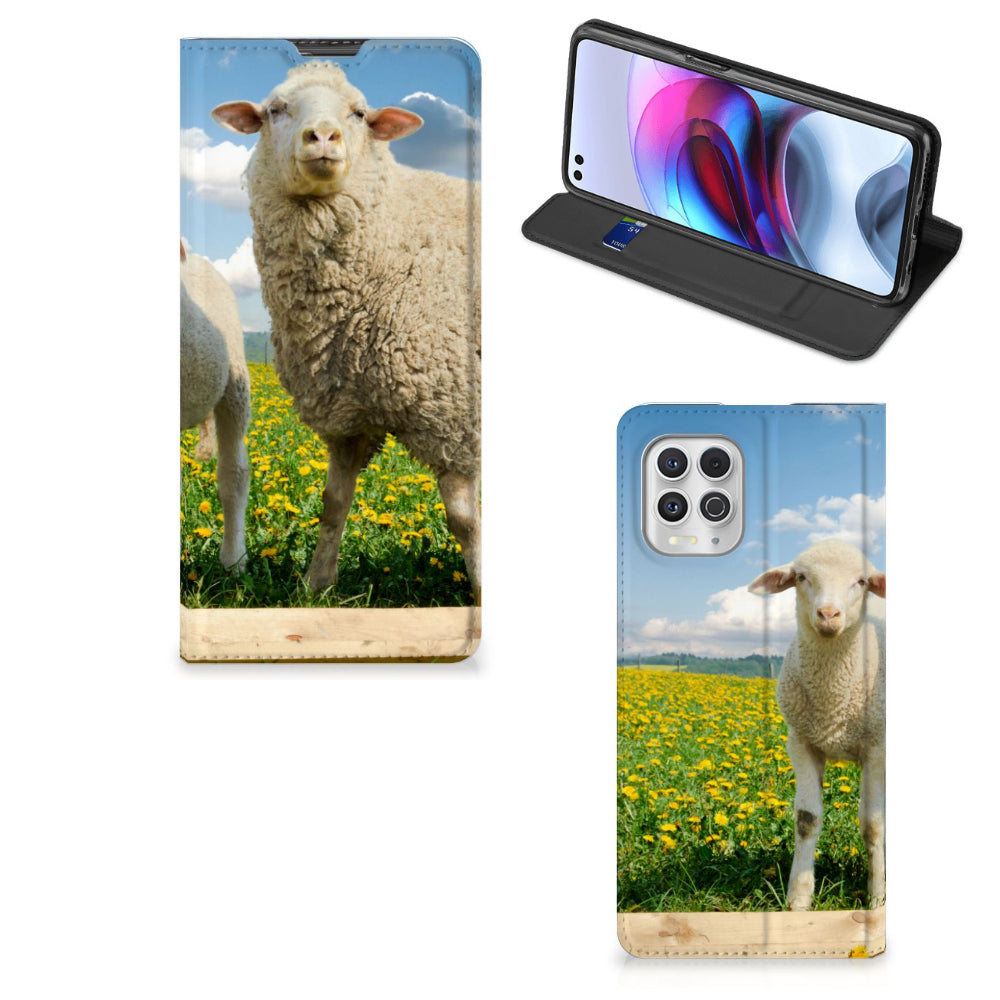 Motorola Moto G100 Hoesje maken Schaap en Lammetje