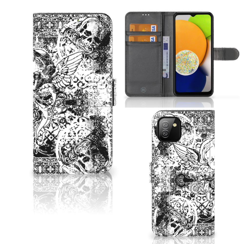 Telefoonhoesje met Naam Samsung Galaxy A03 Skulls Angel