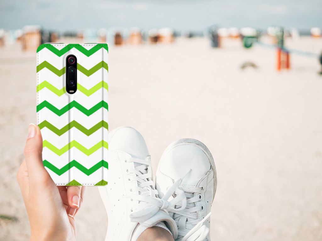 Xiaomi Mi 9T Pro Hoesje met Magneet Zigzag Groen - B2C Telecom