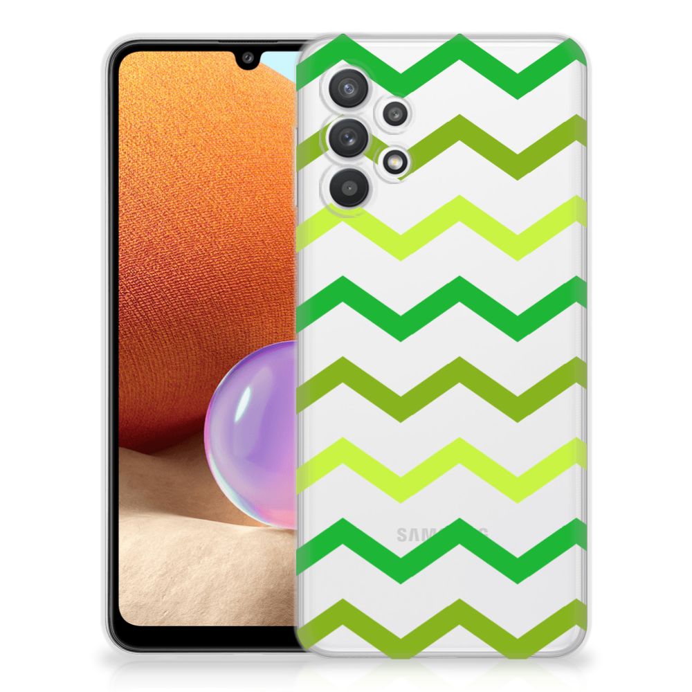 Samsung Galaxy A32 4G | A32 5G Enterprise Editie TPU bumper Zigzag Groen B2C Telecom
