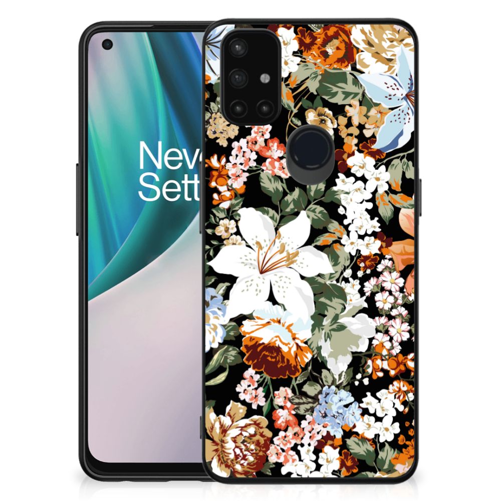 Bloemen Hoesje voor OnePlus Nord N10 5G Dark Flowers B2C Telecom