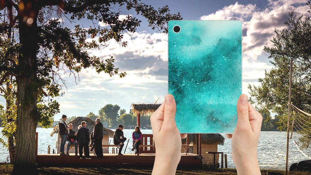 Tablethoes Samsung Galaxy Tab A8 2021/2022 Painting Blue - B2C Telecom