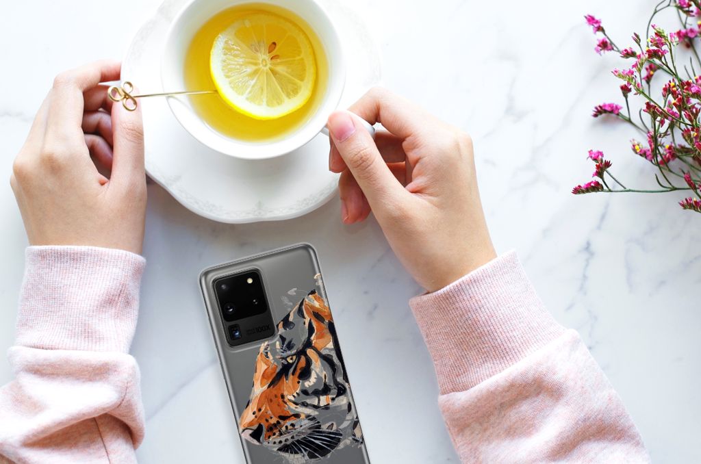 Hoesje maken Samsung Galaxy S20 Ultra Watercolor Tiger B2C Telecom