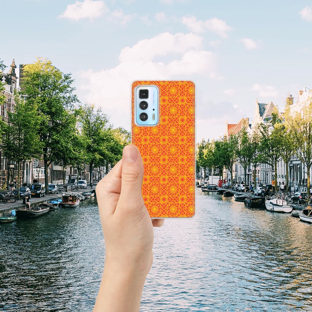 Motorola Edge 20 Pro TPU bumper Batik Oranje