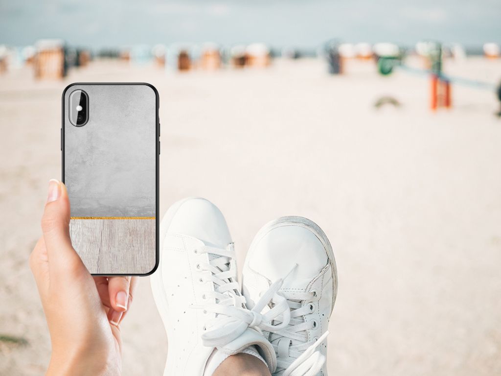 iPhone X | Xs Houten Print Telefoonhoesje Wood Concrete B2C Telecom