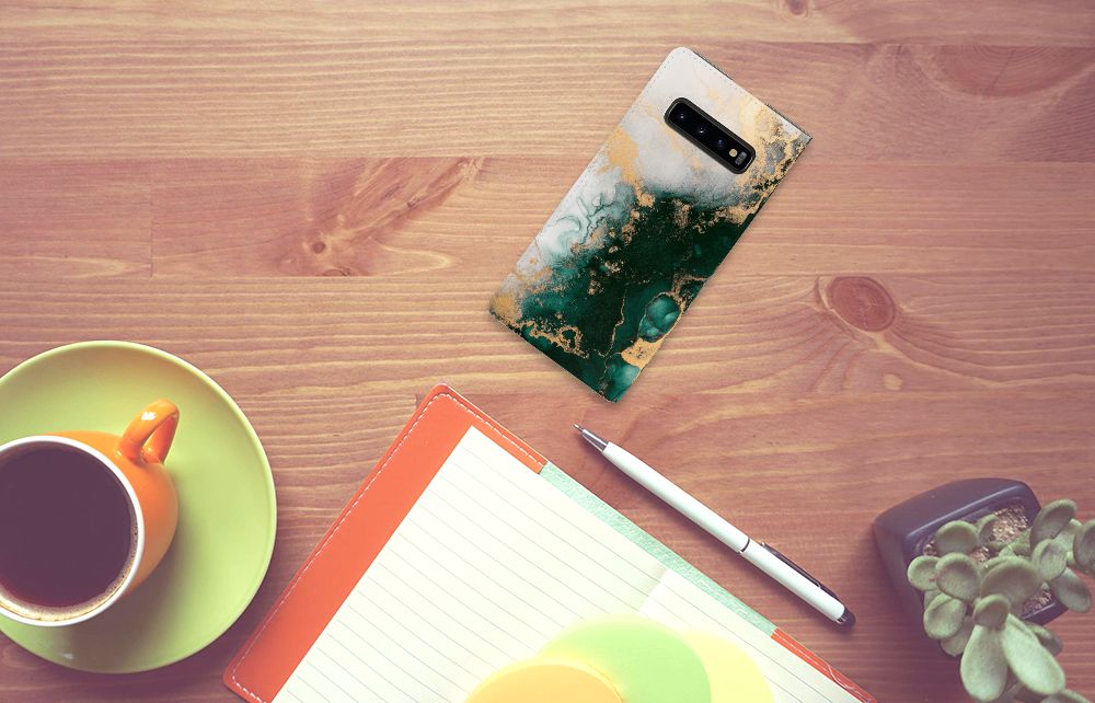 Standcase voor Samsung Galaxy S10 Plus Marmer Groen - B2C Telecom