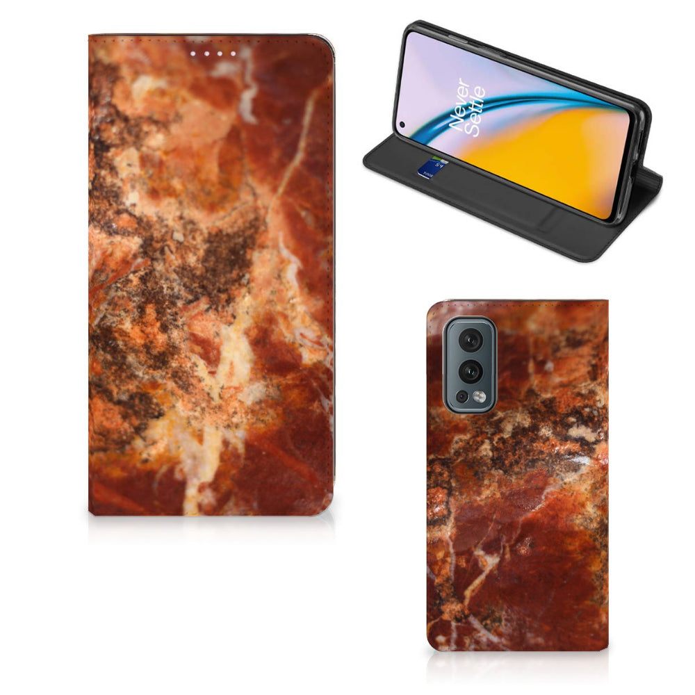 OnePlus Nord 2 5G Standcase Marmer Bruin