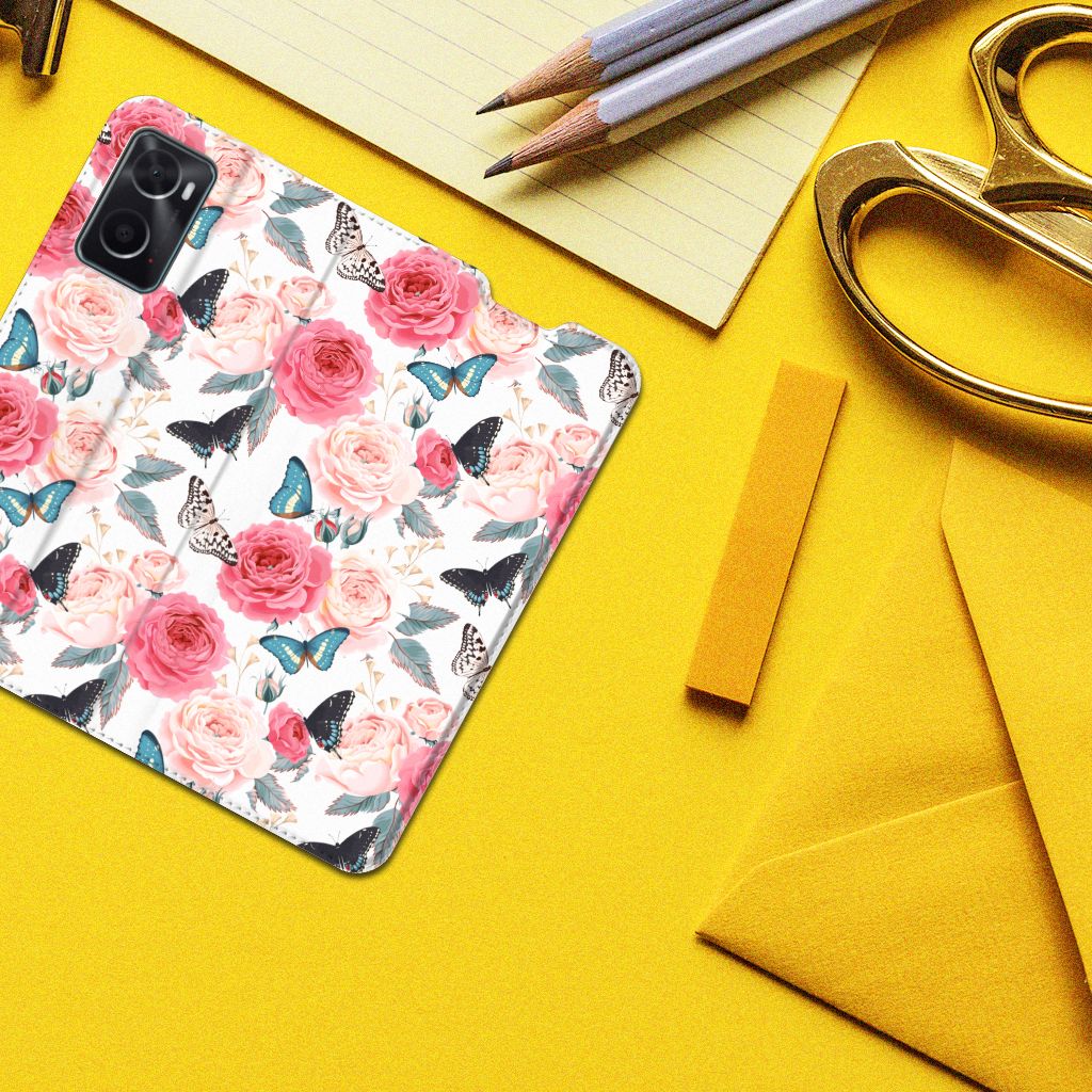 OPPO A96 | A76 Smart Cover Butterfly Roses - B2C Telecom
