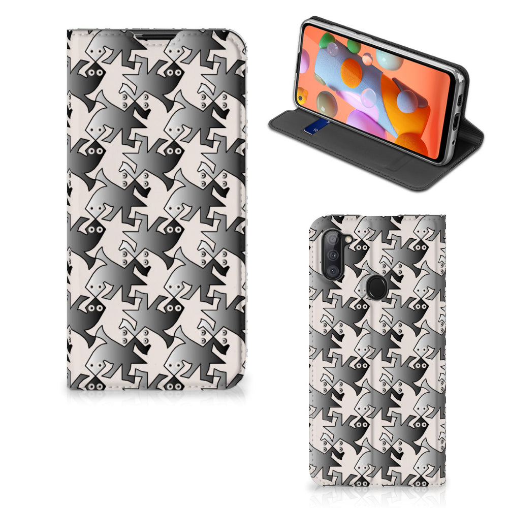 Samsung Galaxy M11 | A11 Hoesje maken Salamander Grey