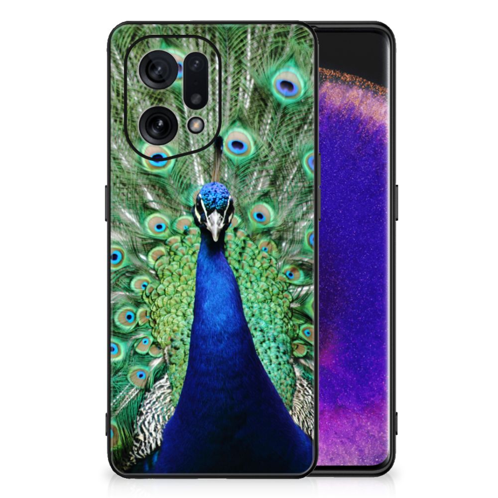 OPPO Find X5 Dierenprint Telefoonhoesje Pauw
