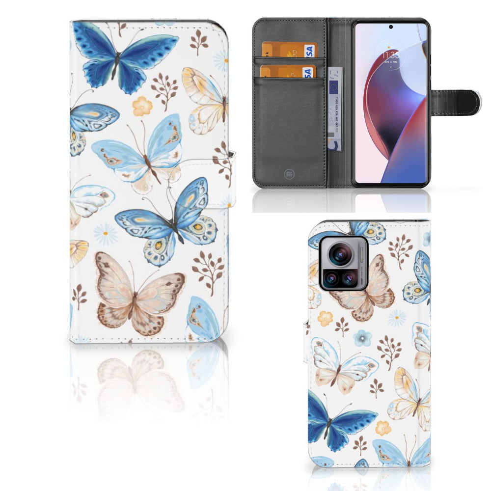 Telefoonhoesje met Pasjes voor Motorola Edge 30 Ultra Vlinder