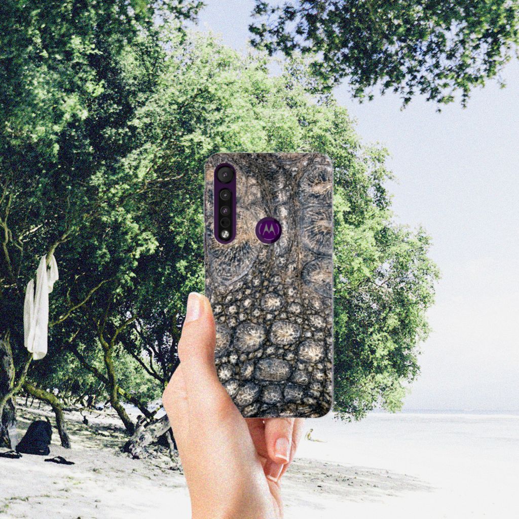 Motorola One Macro TPU Hoesje Krokodillenprint B2C Telecom